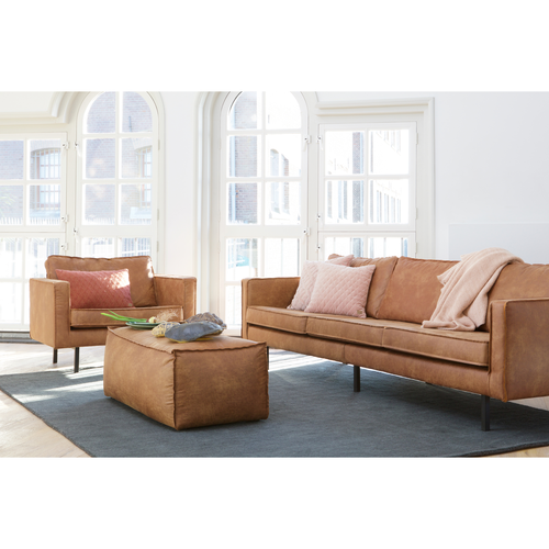WOOOD 3-zits bank Rodeo - Recycle Leer - Cognac - 85x277x86