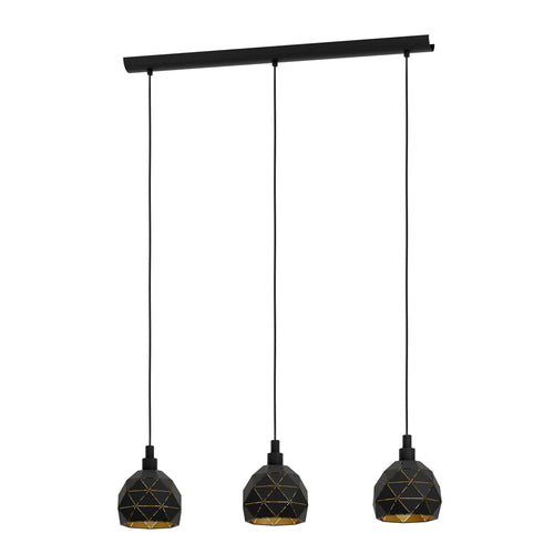 EGLO hanglamp Roccaforte - e14 - 75 cm - zwart/goud - vtwonen shop