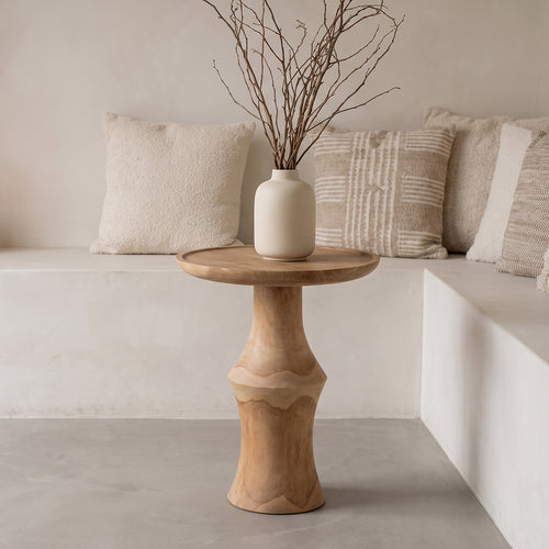 Raw materials Nero teak bijzettafel Dawn - 50x50x60 cm