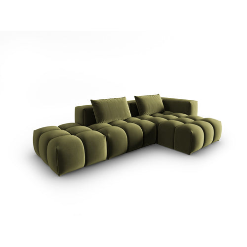 Cosmopolitan Design - Modulaire hoekbank rechts Verona 4-zits, flueel lichtgroen - 145x265x70cm
