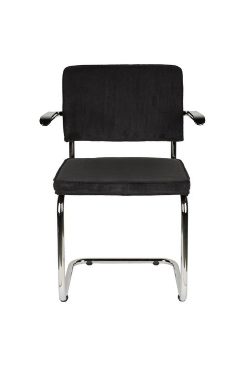 Zuiver Ridge Rib Armstoel Zwart - Set van 2 - vtwonen shop