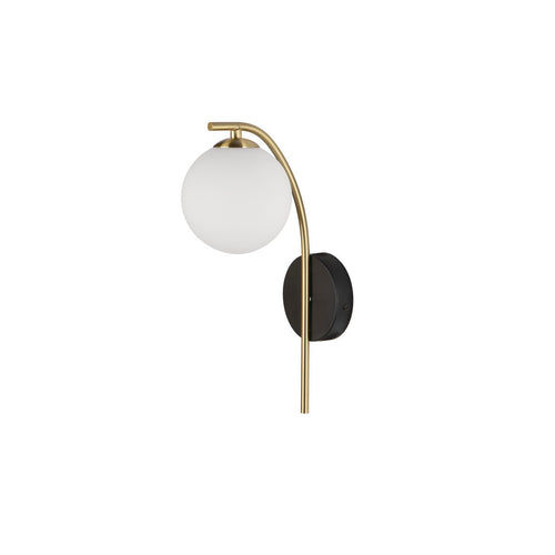 Nova Luce SAVOY Bolvormige wandlampen in opaal, satijngoud en matzwart, LED G9 1x5W