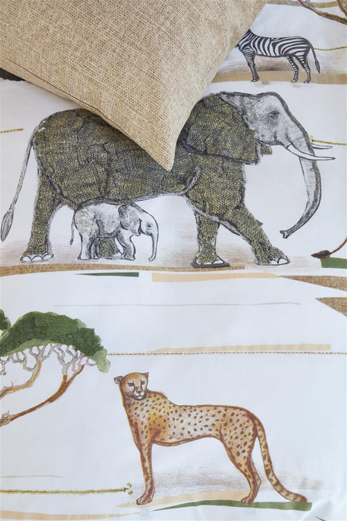 Beddinghouse Kids Jeep Safari dekbedovertrek - Eenpersoons - 140x200/220 - Naturel - vtwonen shop