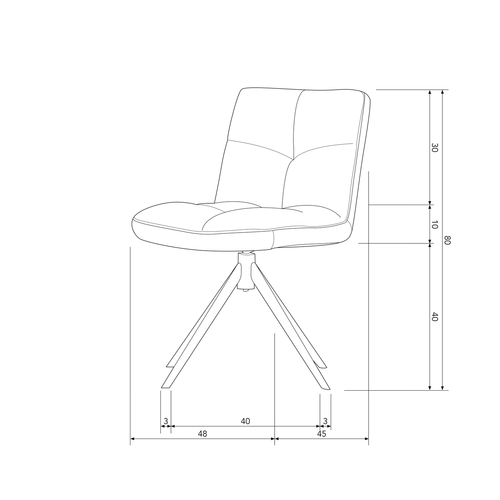 WOOOD draaistoel Vinny - Boucle - Antraciet - 80x48x45 - vtwonen shop