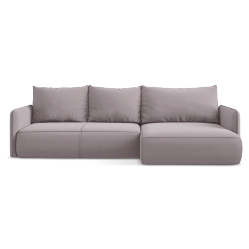 LaMiaSofa hoekbank rechts Palermo - velours - lavendel - 240x148x86