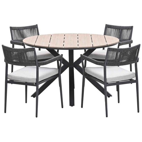 Garden Impressions tuinset Tineo - Tulli - donker grijs - Ø122x75 cm - 5-delig - vtwonen shop