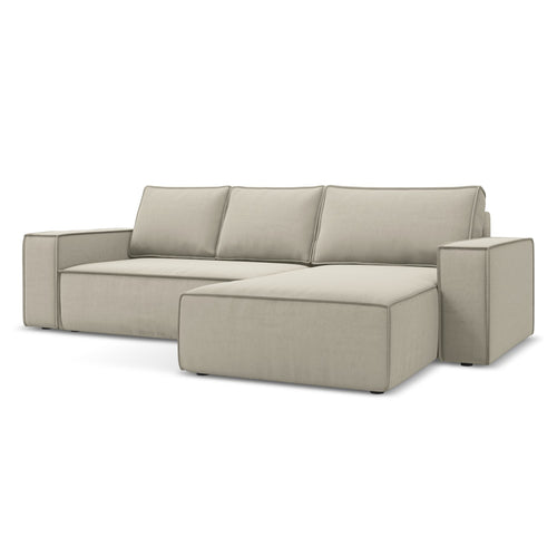 LaMiaSofa hoekbank rechts Livorno - velours - parel - 290x185x82