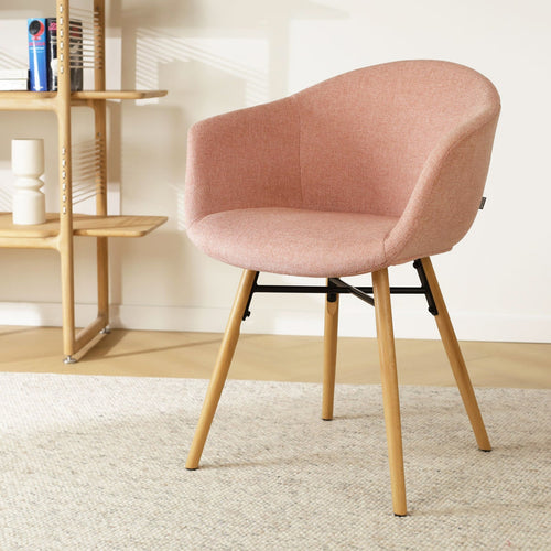 Nolon Nena-Otis Eetkamerstoel Zacht Roze - Armleuning - Stof - vtwonen shop