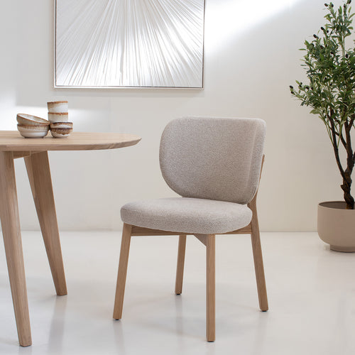DÉJA Living Eetkamerstoel Nobu - Beige/Naturel Eiken - Set van 2 - vtwonen shop