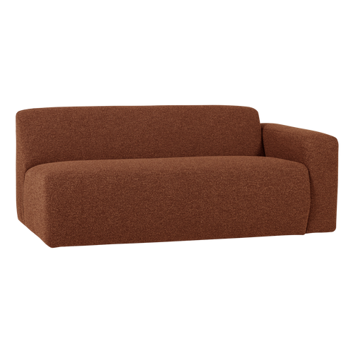 WOOOD 2-zits bank arm rechts Mojo Base - Bouclé - Roestbruin - 74x185x97