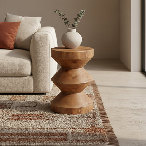 Forma teakhouten bijzettafel Rizo naturel - 30x30x45 cm