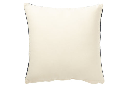 J-Line kussen Vierkant Etnische Motieven - katoen - donkerblauw/wit