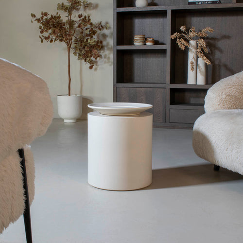 DÉJA Living Bijzettafel Byske - Rond Beige Eco Composiet - 40cm - vtwonen shop