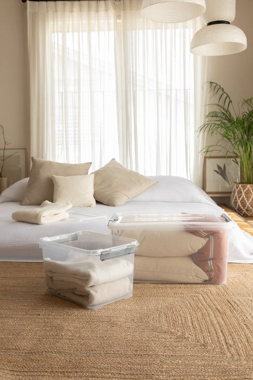 Curver Handy+ Opbergbox - 65L - 3 stuks - Transparant met deksel