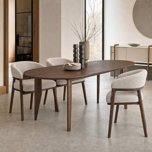DÉJA Living Eettafel Maikel - Ovaal Donkerbruin Hout - 260x100x76cm
