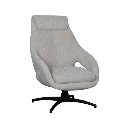 LABEL51 Draaifauteuil Maxwell - Naturel/Zwart - 75x84x108cm