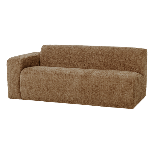 WOOOD 2-zits bank arm links Mojo Base - Wollig - Honinggeel - 74x185x97