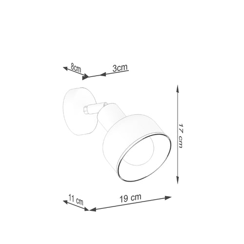 Sollux Lighting Wandlamp ELBA zwart - 19x11x17cm