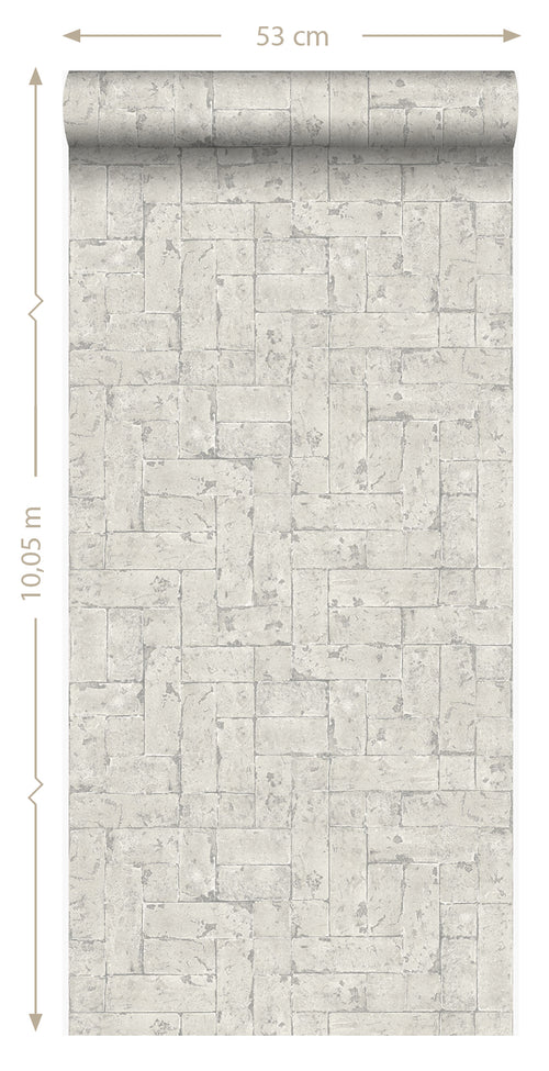 Origin Wallcoverings behang bakstenen donker beige - 53 cm x 10,05 m - 347569 - vtwonen shop