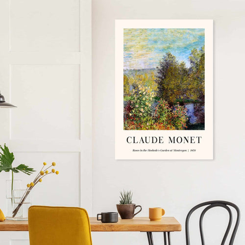 Artfulprints  Claude Monet - Roses in the hoshede's garden at Montregon   poster 50x70 cm - vtwonen shop