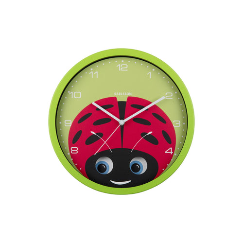 Karlsson wandklok Peekaboo Ladybug - groen - Ø30.8cm - vtwonen shop