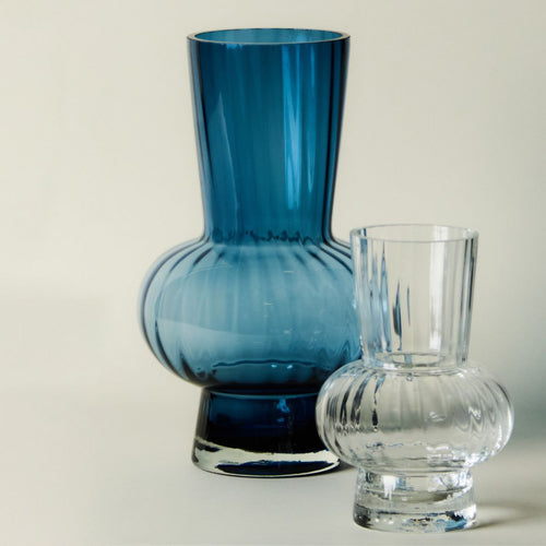 Sia Deco Vaas Decoratief - blauw - glas - H32 - vtwonen shop