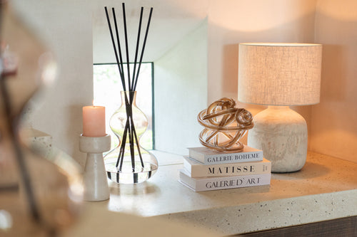 J-Line geurolie + stokjes Nordic Vetiver - glas - amber - small - vtwonen shop