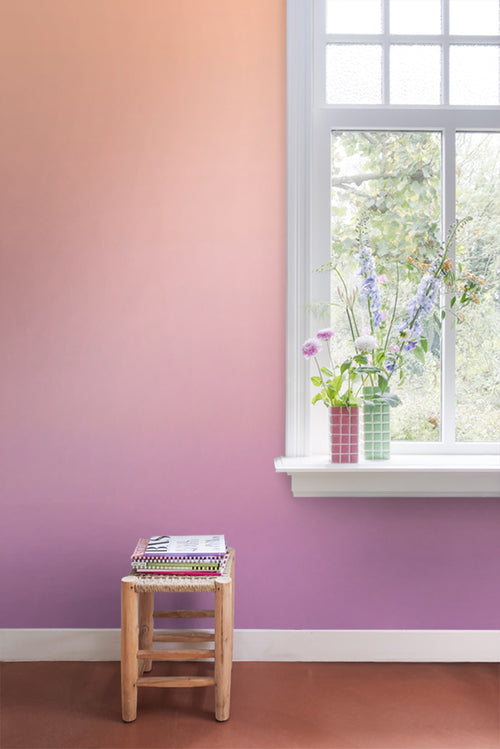 ESTAhome fotobehang dip dye motief paars en oranje - 2 x 2.79 m - 159549