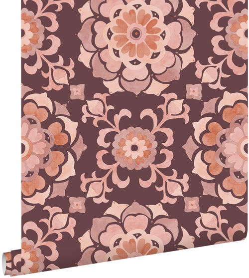 ESTAhome behang tegelmotief paars en roze - 50 x 900 cm - 131684