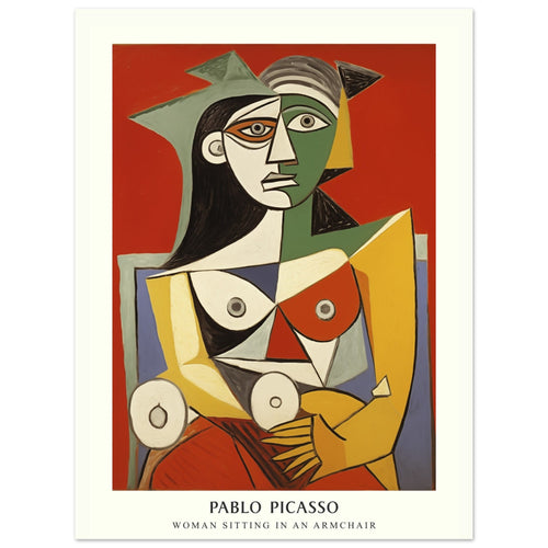 Artfulprints  Pablo Picasso - Woman sitting in an armchair   poster 30x40 cm - vtwonen shop
