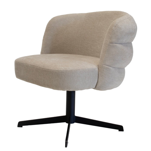 DÉJA Living Eetkamerstoel Félix - Metaal/Stof - Taupe - Set van 2