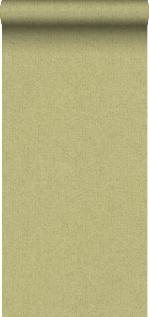 Sanders & Sanders behang linnenstructuur licht olijf groen - 53 cm x 10 m - 640037 - vtwonen shop