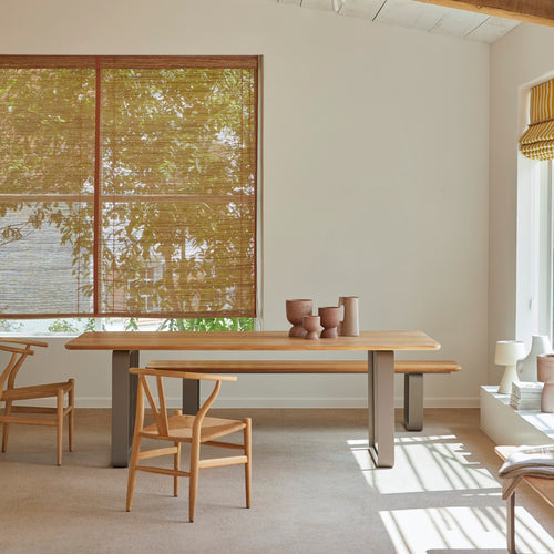 Tikamoon Eettafel van gerecycled massief teakhout en aluminium voor 6/8 personen - Naturel - vtwonen shop