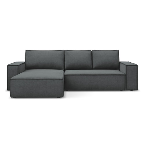 LaMiaSofa hoekbank links Livorno - textuurstof - grijs - 290x185x82
