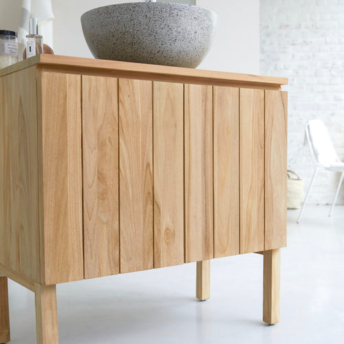 Tikamoon Massief teakhouten badmeubel 80 cm - Naturel