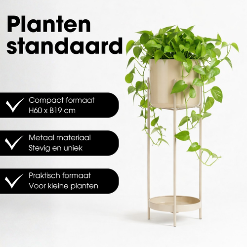 Mica Decorations Colyn Bloempot op Poten - Plantenpot - Bloempot Binnen of Planten Pot - Plantenstandaard van IJzer - H60 x Ø19 cm - Roze
