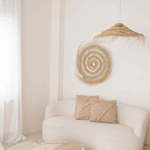 NOA MAY Wanddecoratie Oasis - naturel - zeegras - Ø 55 x h 2,5 cm