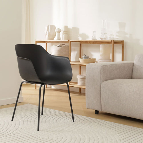 Nolon Nora-Puk Eetkamerstoelen Set van 2 - Zwart - Zwart Onderstel