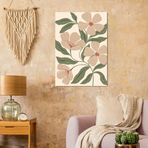 Artfulprints Poster Boho – Dusty florals   - 70x100 cm - Groen