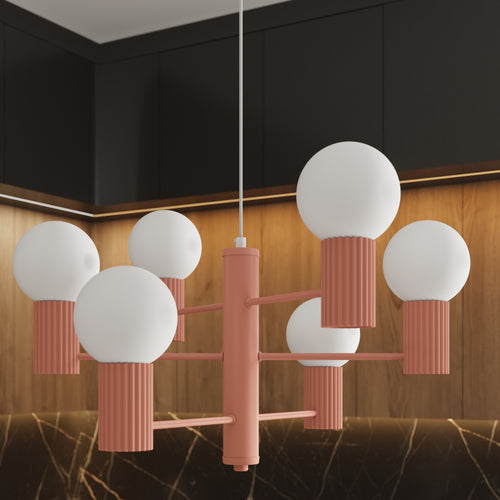 Sollux Lighting Kroonluchter HALO 6 perzik - 64x64x230cm