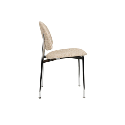 Zuiver Sunrise Eetkamerstoel Chrome/Beige - Set van 2