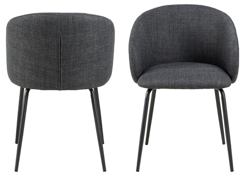 Rebellenclub Eetkamerstoel Rylin - Set van 2 - Donker Grijs - vtwonen shop