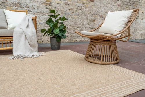 Interieur05 Jute buitenkleed Naturel Visgraat Border - 200 x 290 cm