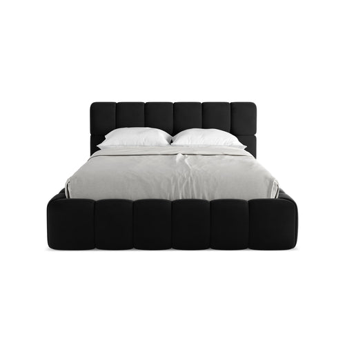 LaMiaSofa Bed met opbergruimte Roma - velours - zwart - 160x228x82