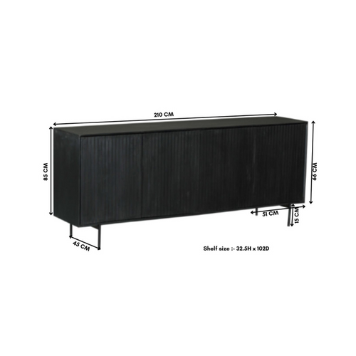 Starfurn  dressoir Madison - zwart - 45x210x85cm