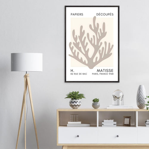 Artfulprints Poster Matisse – Coral harmony grey   - 50x70 cm - Grijs