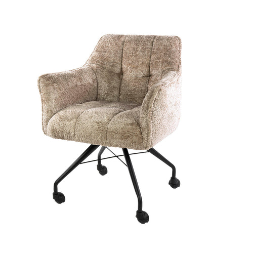 Giga Meubel Eetkamerstoel Alura - Zand - Incl. Wieltjes - Set van 2 - vtwonen shop