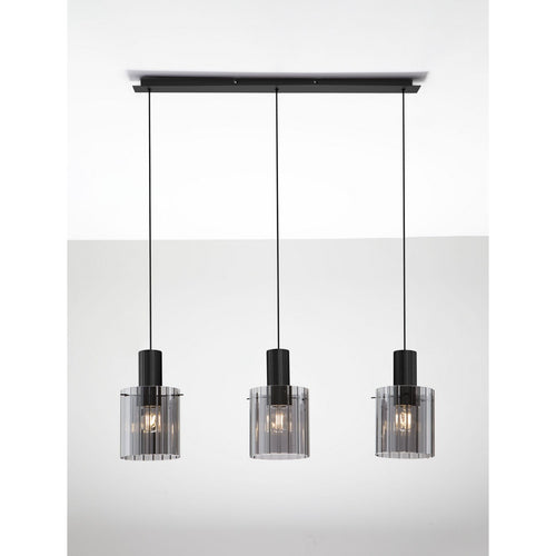 Nova Luce MIRBI Hanglamp voor aan het plafond, rookkleurig, zandkleurig zwart, E27 fitting, 3x12W