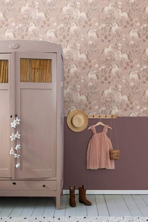 ESTAhome behang unicorns oudroze - 53 cm x 10.05 m - 139876