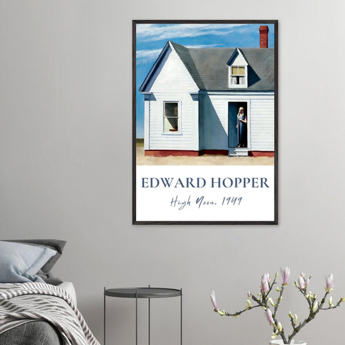 Artfulprints Poster Edward Hopper - High noon   - A4 21x29.7 cm - Blauw